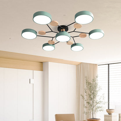 Molekulare LED-Deckenleuchte im Macaron-Design | Mehrkugelig Weiß Grün Grau | Dreifarbiges Licht | Wohnzimmer & Schlafzimmer