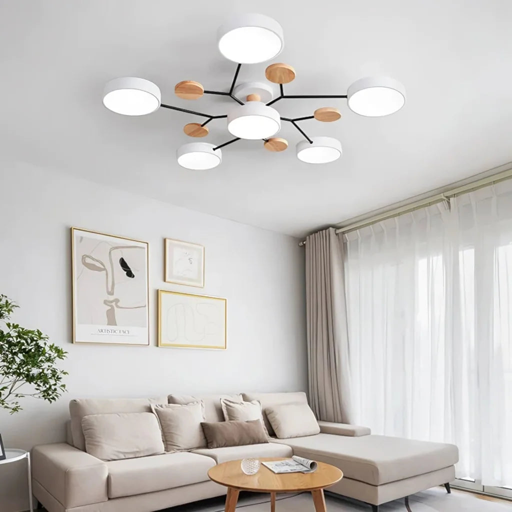Molekulare LED-Deckenleuchte im Macaron-Design | Mehrkugelig Weiß Grün Grau | Dreifarbiges Licht | Wohnzimmer & Schlafzimmer