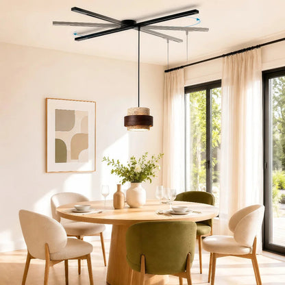 Flyttbar takräls med plats för flera pendellampor