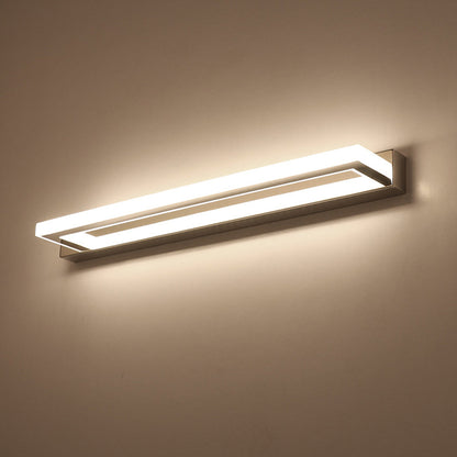 Wandleuchte aus Metall und PC | Rechteckige LED | Badezimmer und Schlafzimmer