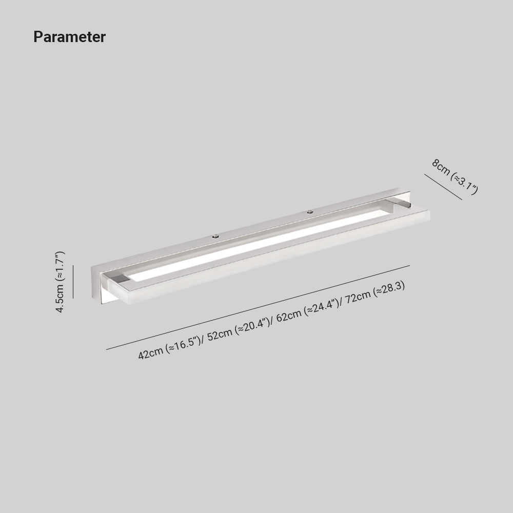 Wandleuchte aus Metall und PC | Rechteckige LED | Badezimmer und Schlafzimmer