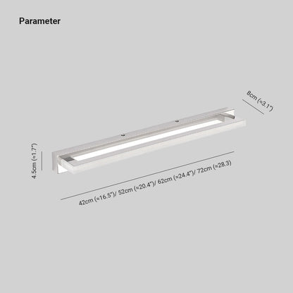 Wandleuchte aus Metall und PC | Rechteckige LED | Badezimmer und Schlafzimmer