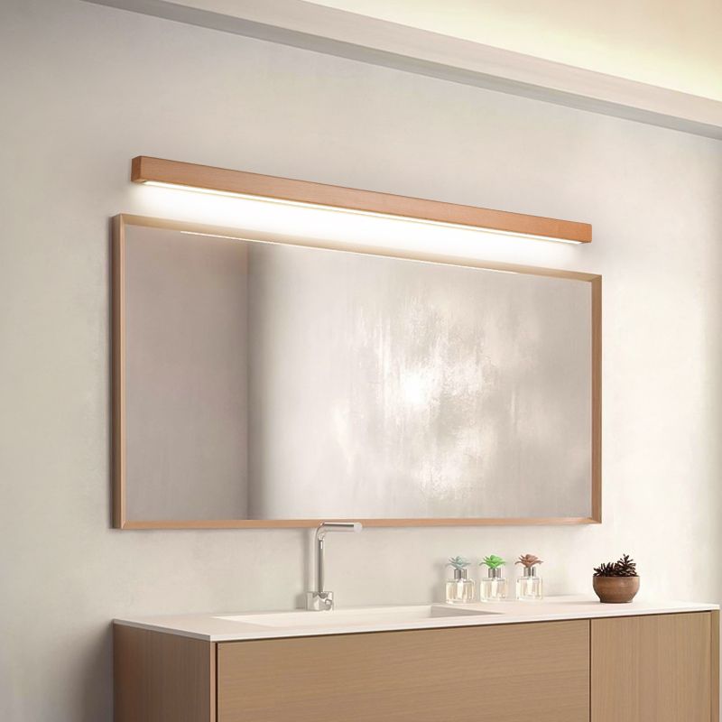 Wandleuchte aus Holz und Acryl | Lineare LED | Japandi-Design