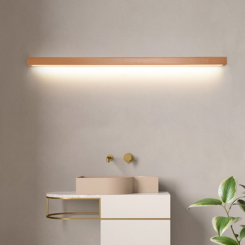 Wandleuchte aus Holz und Acryl | Lineare LED | Japandi-Design