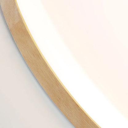 Taklampa Skål i Trä och Akryl | Vit Modern Plafond | Varmvit, 3 Ljusfärger eller Dimbar LED | Ø 26–75 cm